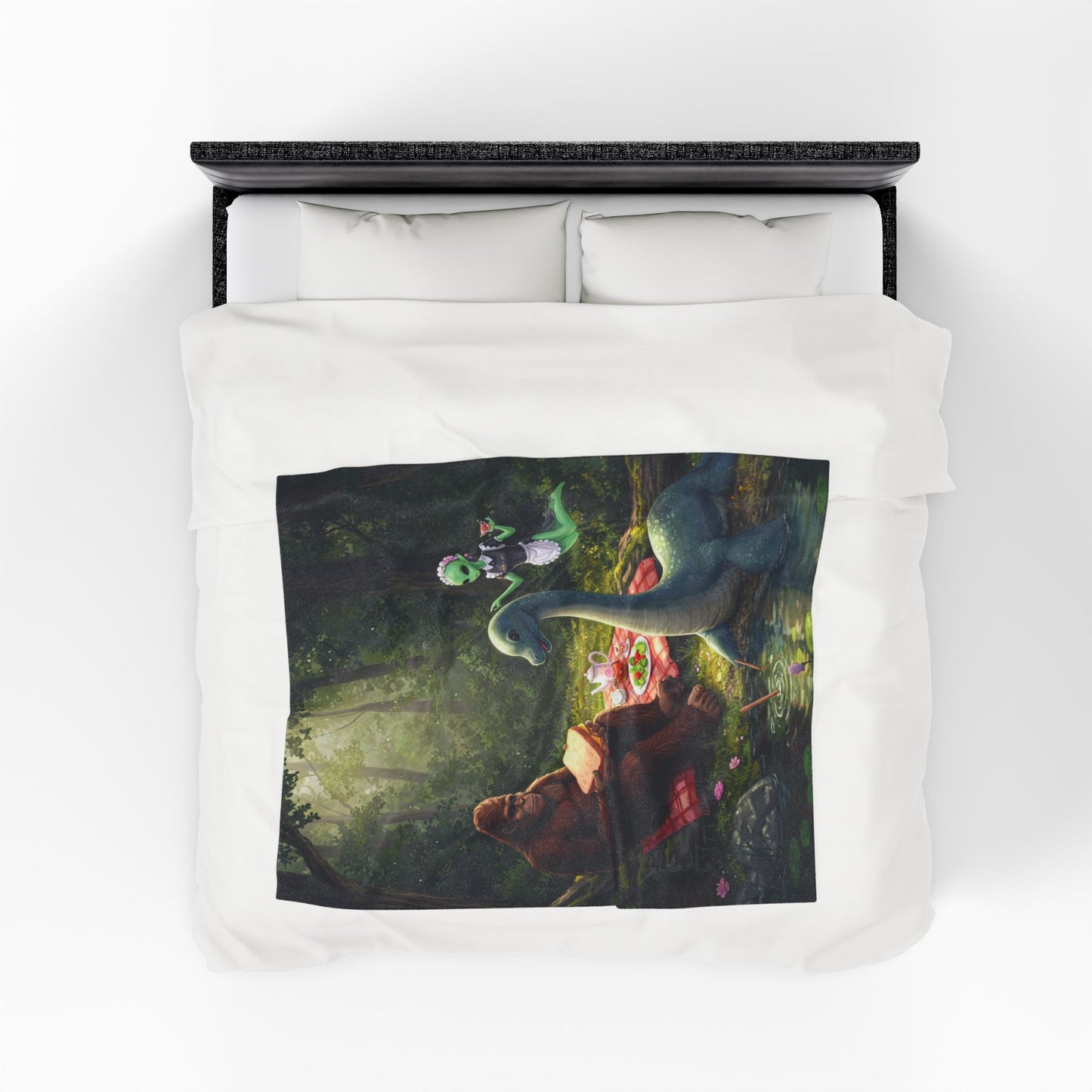Cryptid Picnic Velveteen Plush Blanket