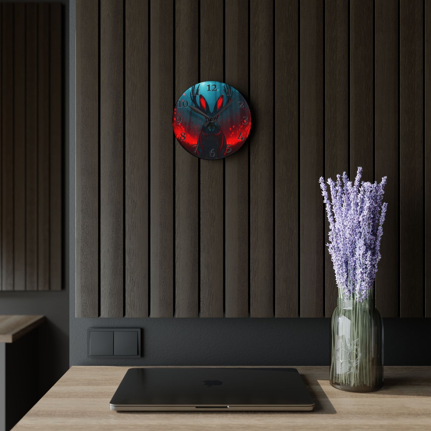 Demon Jackalope Acrylic Wall Clock