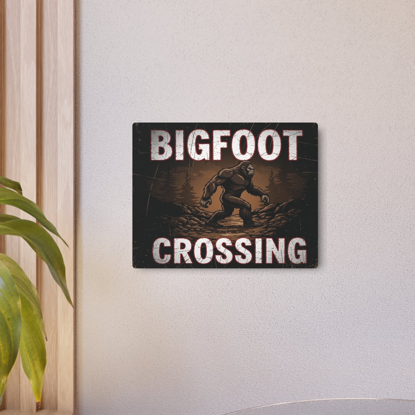 Bigfoot Crossing Metal Art Sign