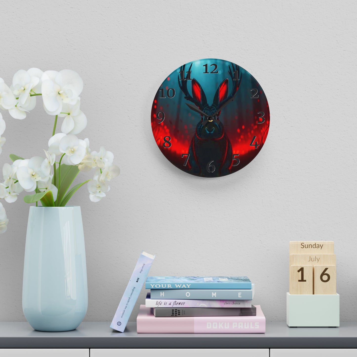 Demon Jackalope Acrylic Wall Clock
