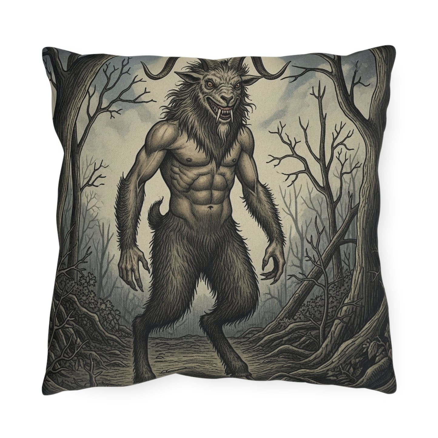 Outdoor Pope Lick Monster Throw Cushions