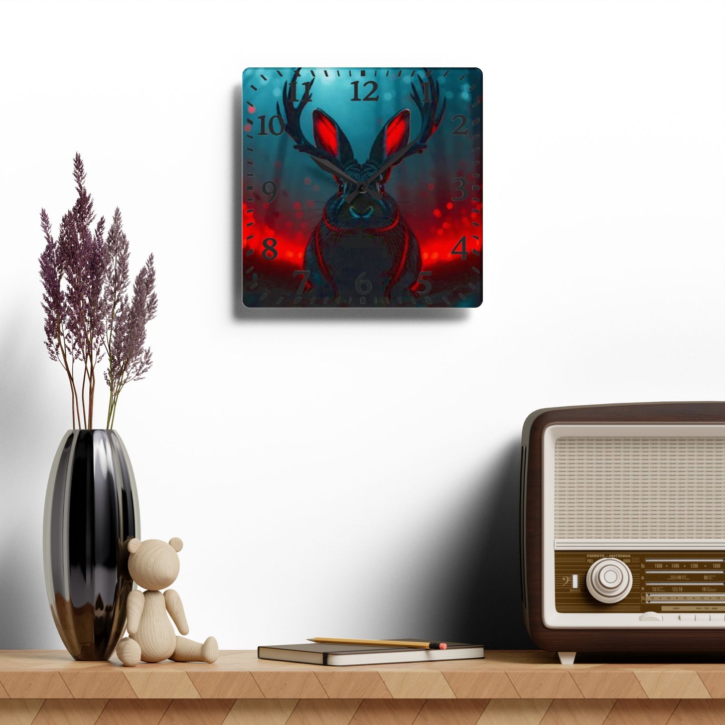 Demon Jackalope Acrylic Wall Clock