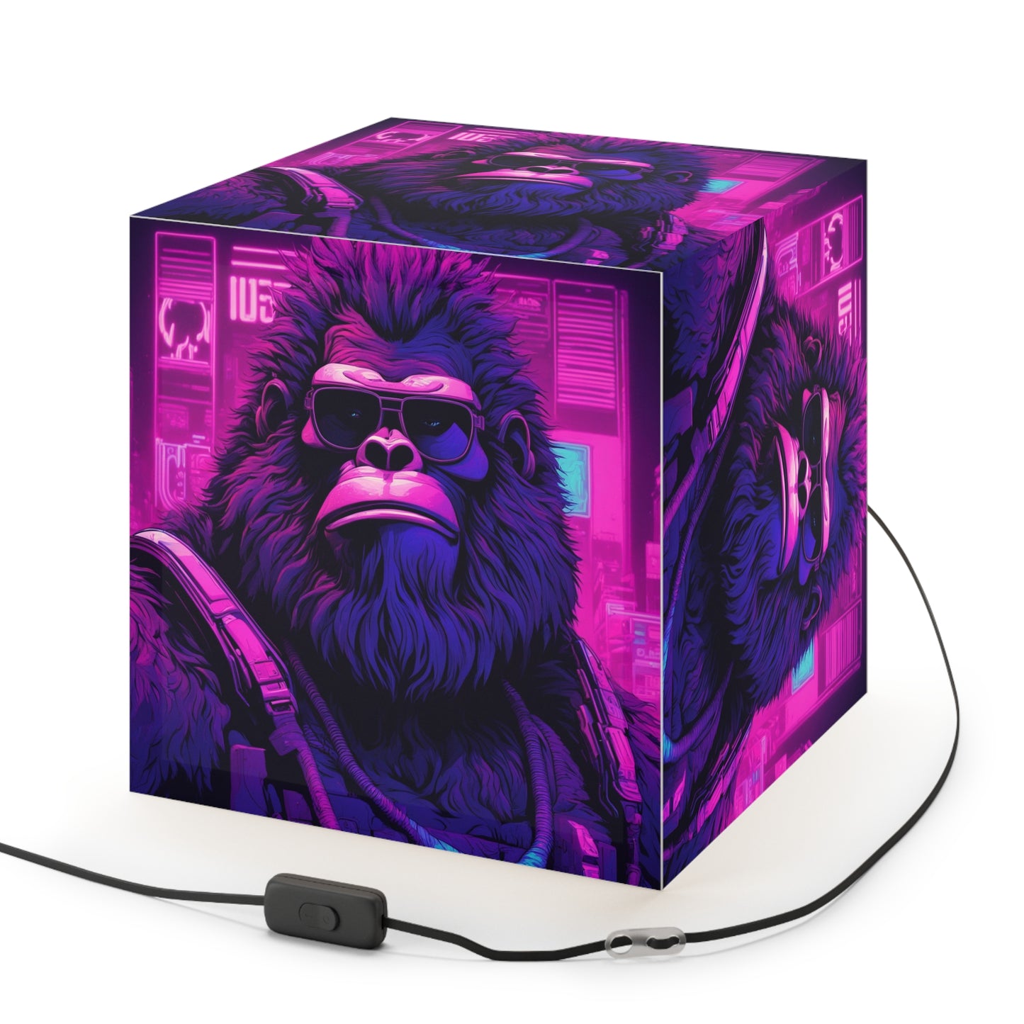 Neon Cryptid Bigfoot Light Cube