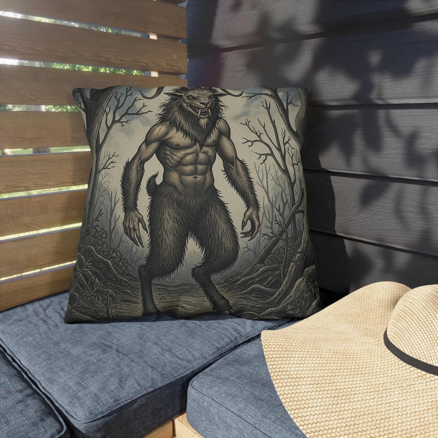Outdoor Pope Lick Monster Throw Cushions