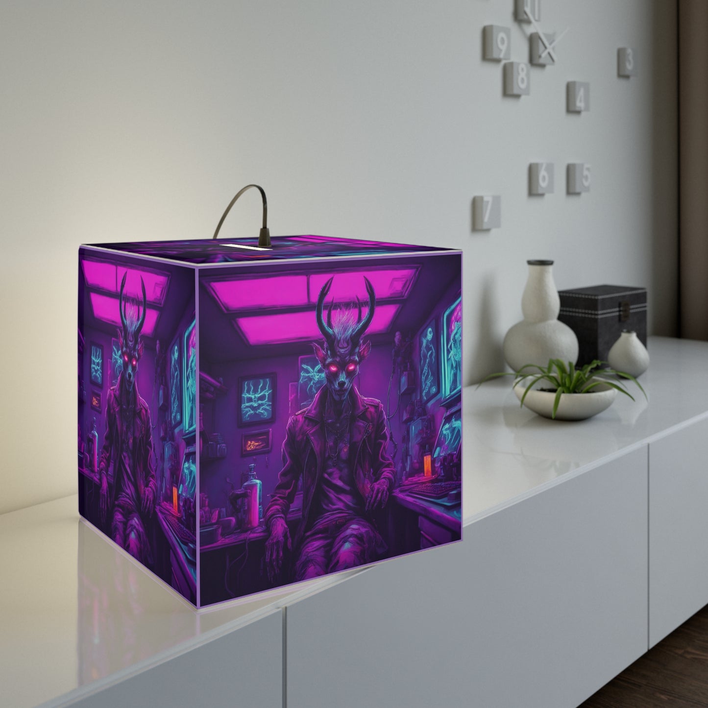 Neon Cryptid Jackalope Light Cube