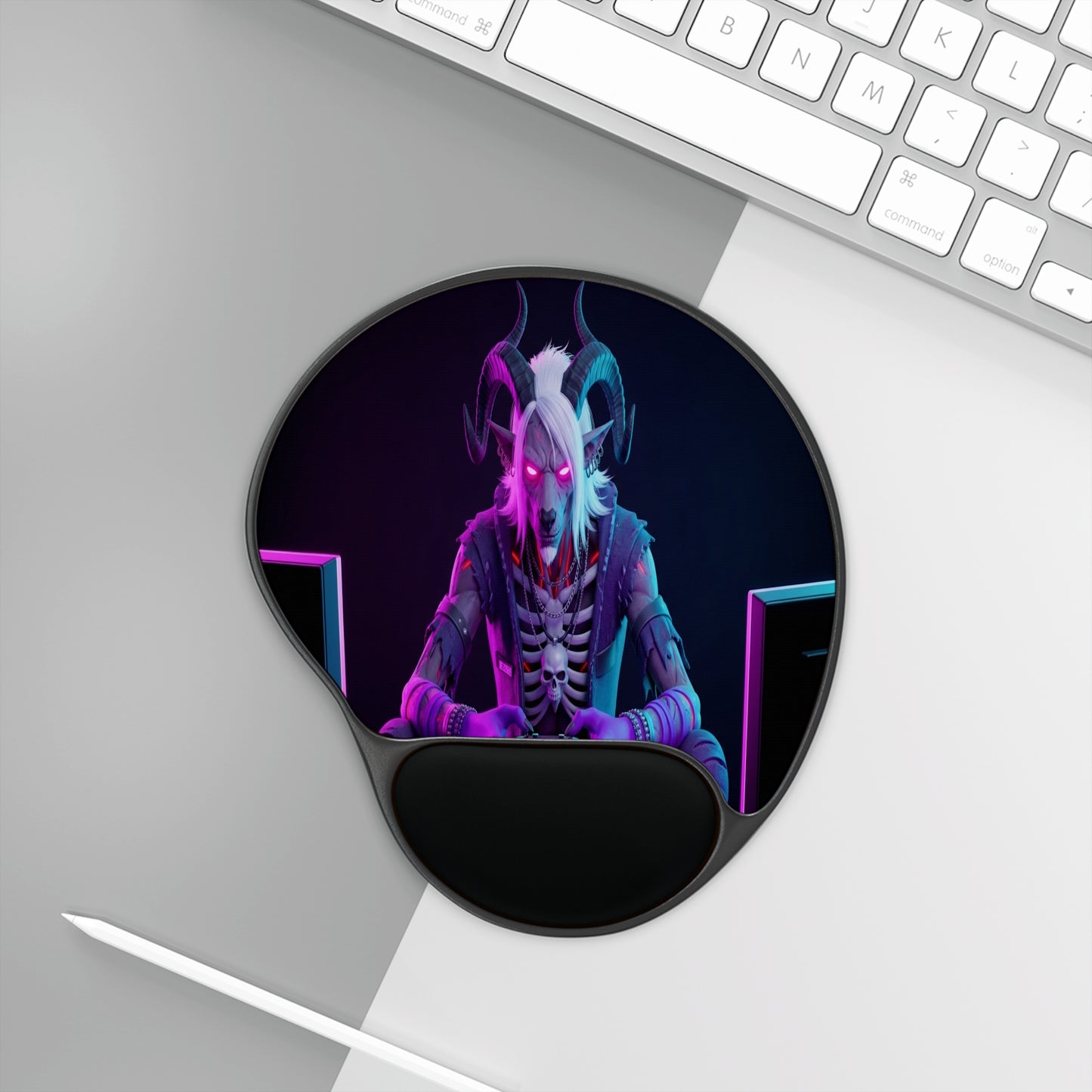 Neon Cryptid Goatman Gamer Mouse Pad