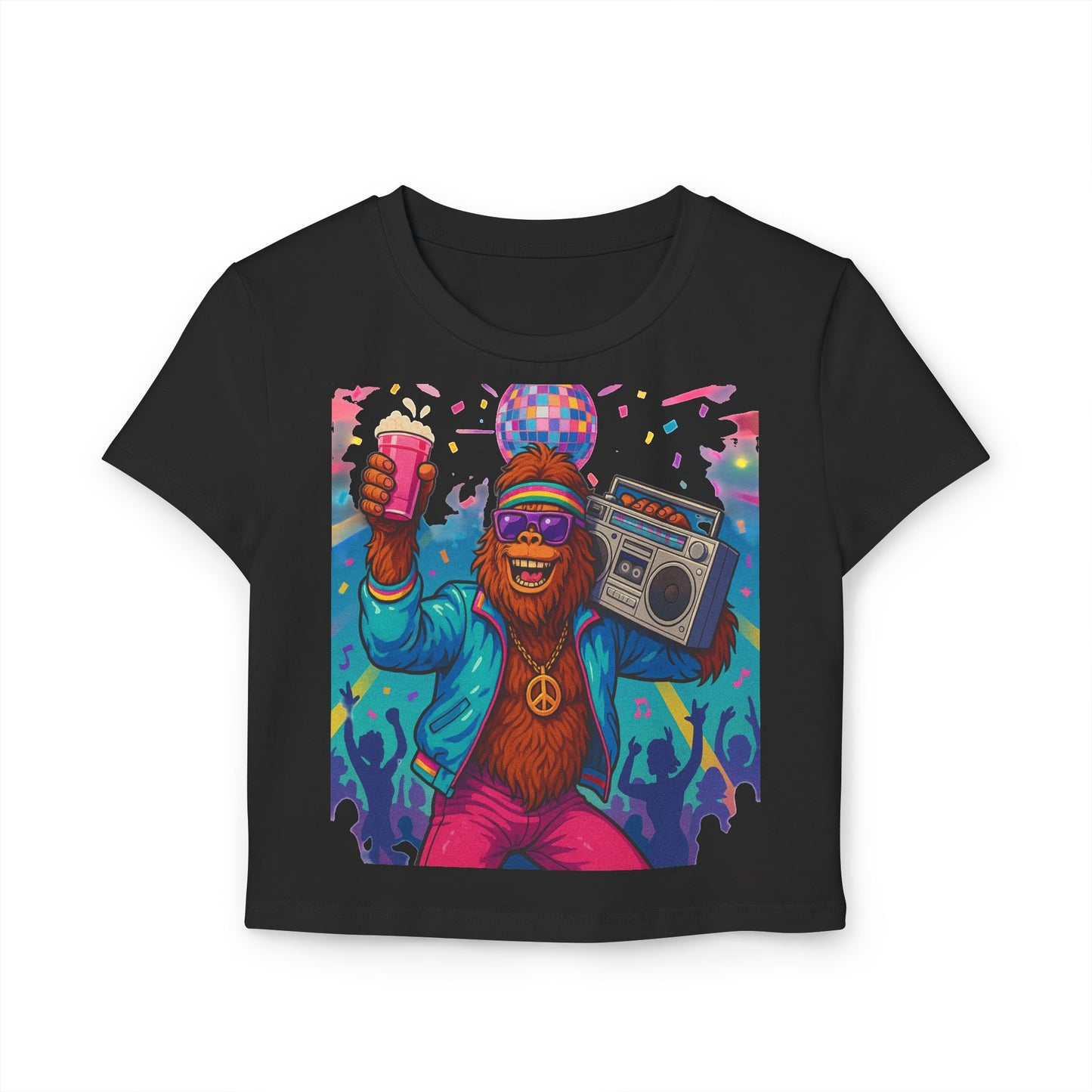 Retro Disco Bigfoot Women's Baby Tee