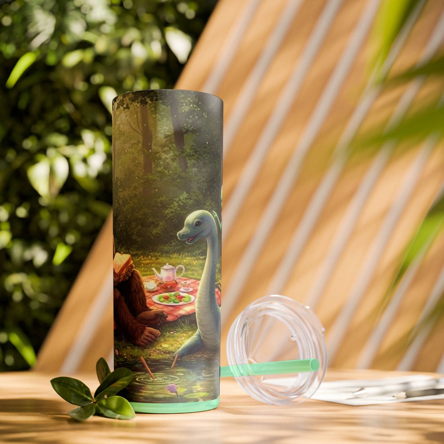 Cryptid Picnic Skinny Tumbler with Straw