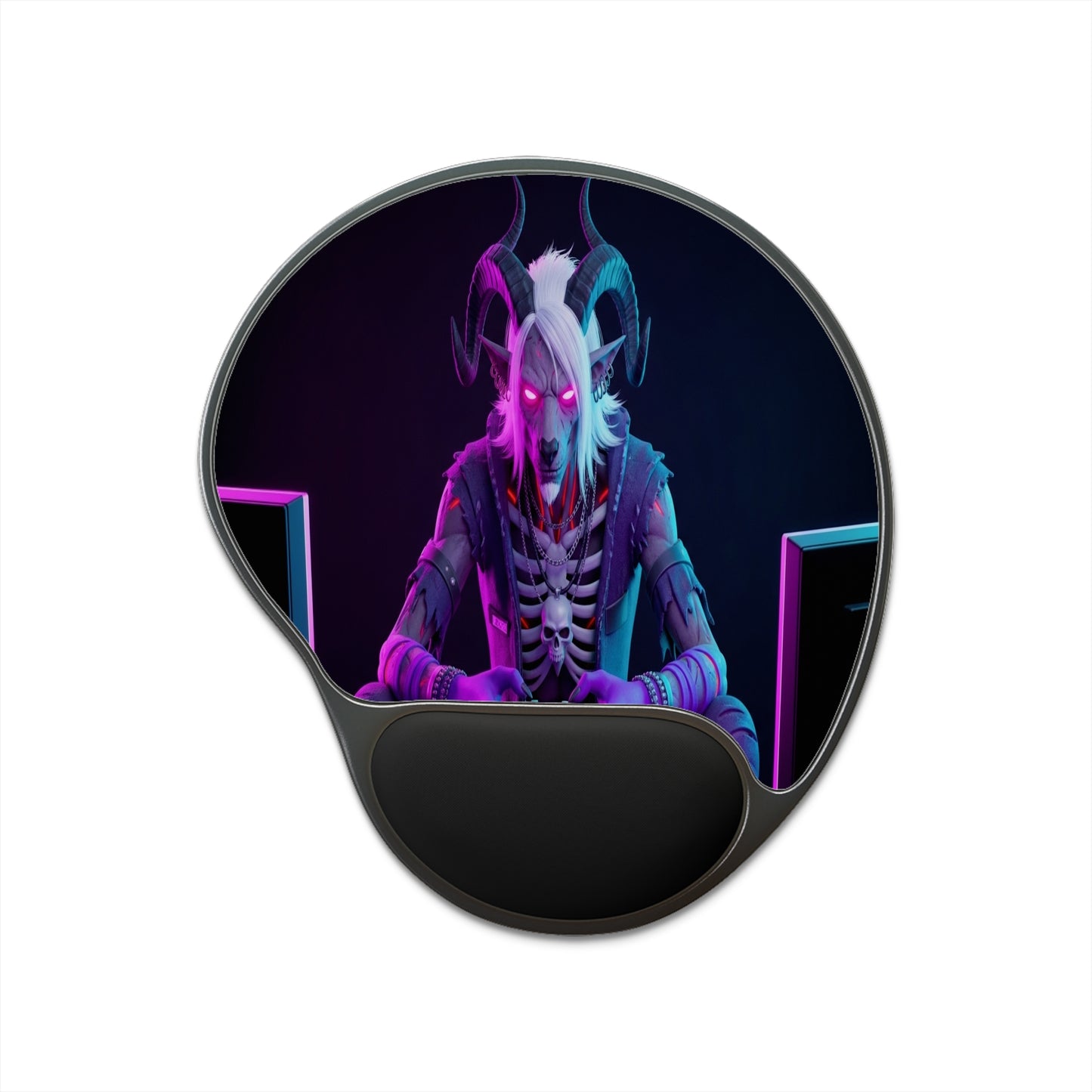 Neon Cryptid Goatman Gamer Mouse Pad