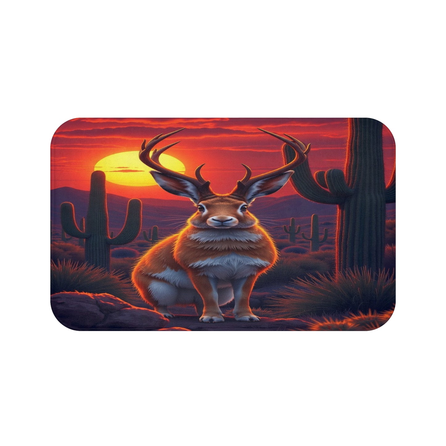 Jackalope Desert Sunset Bath Mat